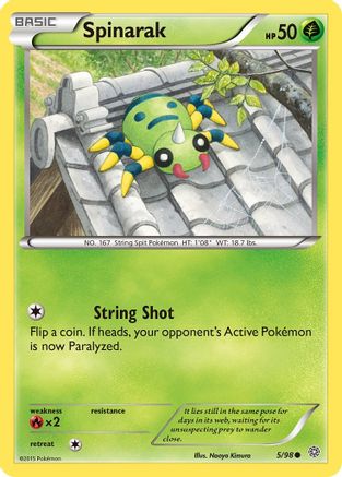Spinarak 005 - Reverse Holofoil XY Ancient Origins - Common