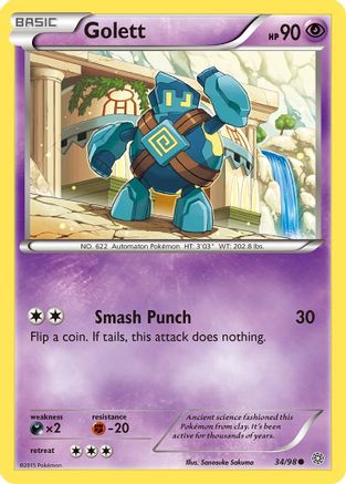 Golett 034 - Reverse Holofoil XY Ancient Origins - Common