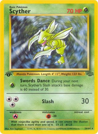 Scyther (26) (26) 026 - 1st Edition Jungle - Rare
