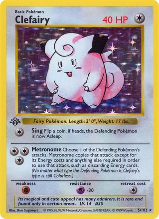 Clefairy - 1st Edition Holofoil Base Set Shadowless - Holo Rare