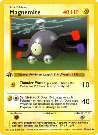 Magnemite 053 - 1st Edition Base Set Shadowless - Common