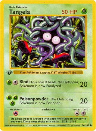 Tangela 066 - 1st Edition Base Set Shadowless - Common