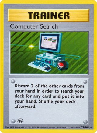 Computer Search 071 - 1st Edition Base Set Shadowless - Rare