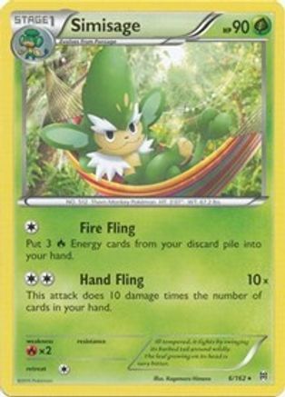 Simisage 006 - Reverse Holofoil XY BREAKthrough - Rare