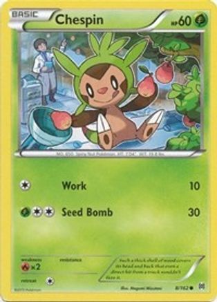 Chespin (8) (8) 008 - Reverse Holofoil XY BREAKthrough - Common