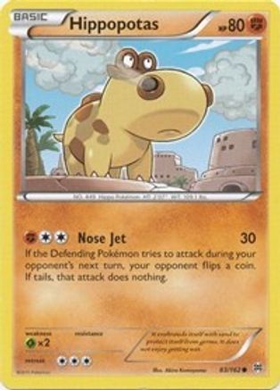 Hippopotas 083 - Reverse Holofoil XY BREAKthrough - Common
