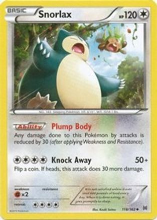 Snorlax 118 - Reverse Holofoil XY BREAKthrough - Uncommon