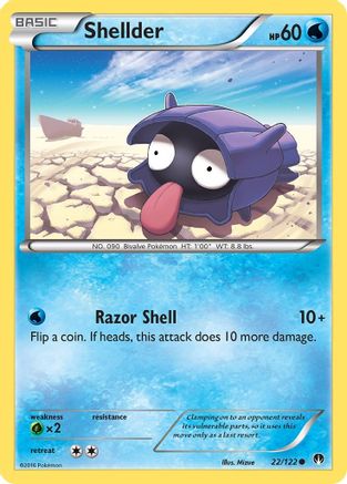 Shellder (22) (22) 022 - Reverse Holofoil XY BREAKpoint - Common