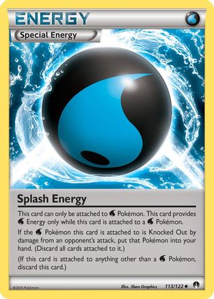 Splash Energy 113 - Reverse Holofoil XY BREAKpoint - Uncommon