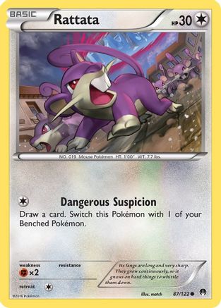 Rattata 087 - Reverse Holofoil XY BREAKpoint - Common