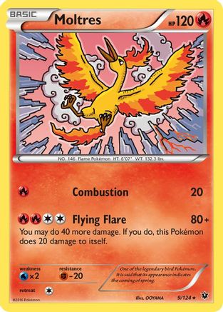 Moltres 009 - Reverse Holofoil XY Fates Collide - Rare