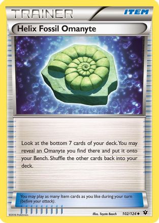 Helix Fossil Omanyte/124 XY Fates Collide - Uncommon