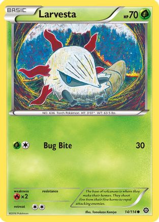 Larvesta 014 - Reverse Holofoil XY Steam Siege - Common