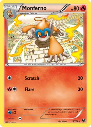 Monferno 019 XY Steam Siege - Uncommon