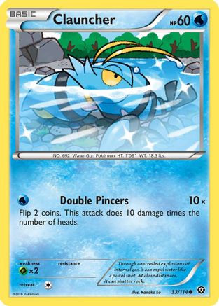 Clauncher 033 - Reverse Holofoil XY Steam Siege - Common