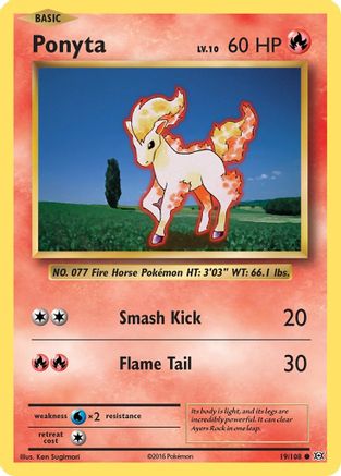 Ponyta 019 - Reverse Holofoil XY Evolutions - Common