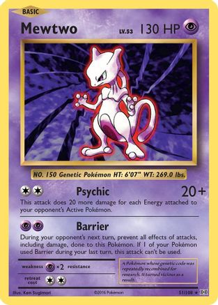 Mewtwo 051 XY Evolutions - Rare