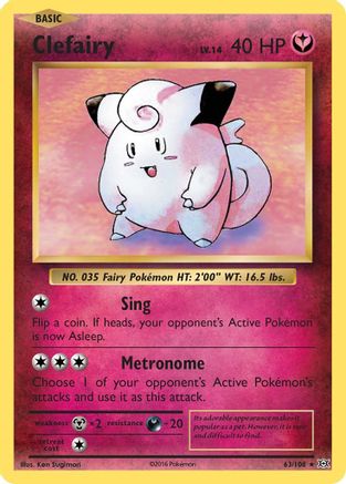 Clefairy 063 - Reverse Holofoil XY Evolutions - Holo Rare