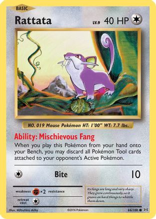 Rattata 066 - Reverse Holofoil XY Evolutions - Common
