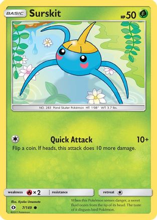 Surskit 007 - Reverse Holofoil SM Base Set - Common