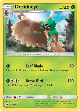 Decidueye 011 - Reverse Holofoil SM Base Set - Rare