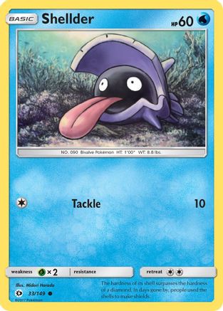 Shellder 033/149 - Reverse Holofoil SM Base Set - Common