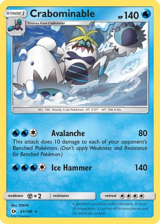 Crabominable 043 SM Base Set - Rare