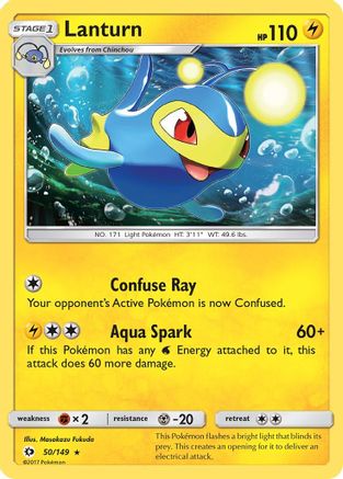 Lanturn 050 - Reverse Holofoil SM Base Set - Rare