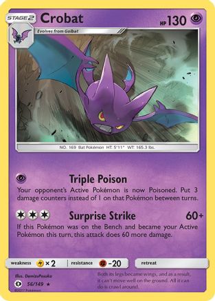 Crobat 056 - Holofoil SM Base Set - Holo Rare