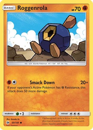 Roggenrola 069 - Reverse Holofoil SM Base Set - Common