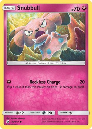 Snubbull 090 - Reverse Holofoil SM Base Set - Common