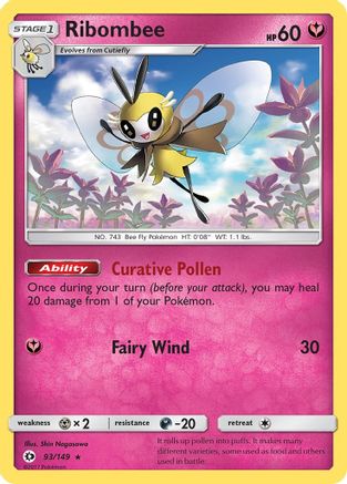 Ribombee 093 - Holofoil SM Base Set - Holo Rare