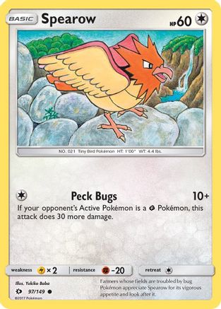 Spearow 097 - Reverse Holofoil SM Base Set - Common