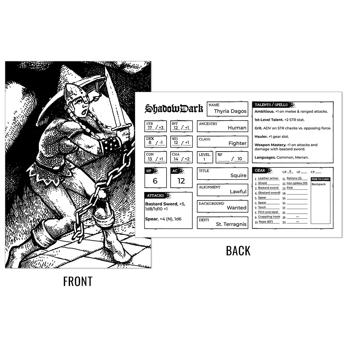 Shadowdark: Twelve Pre-Made Characters