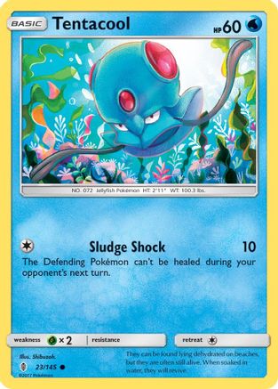 Tentacool 023 - Reverse Holofoil SM Guardians Rising - Common