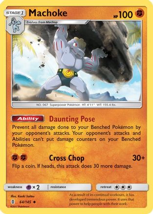 Machoke 064 - Reverse Holofoil SM Guardians Rising - Uncommon