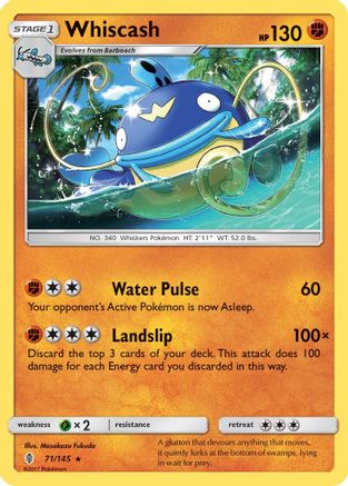 Whiscash - Reverse Holofoil SM Guardians Rising - Rare
