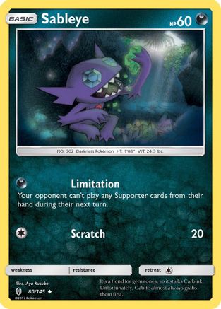 Sableye 080 - Reverse Holofoil SM Guardians Rising - Uncommon