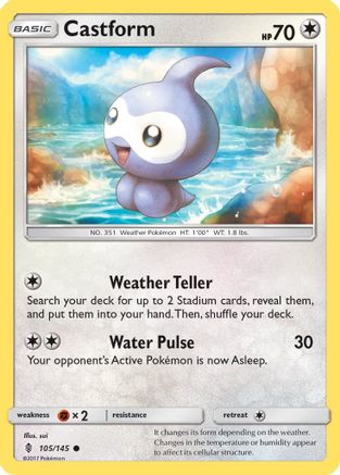 Castform 105 - Reverse Holofoil SM Guardians Rising - Common