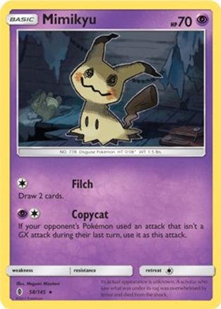 Mimikyu - 58/145 (SM Guardians Rising)/145 Deck Exclusives - Rare