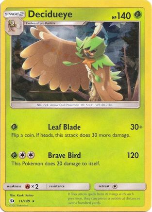 Decidueye - 011/149 (Cracked Ice Holo)/149 - Holofoil Deck Exclusives - Holo Rare