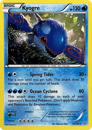 Kyogre - 53/160 (Cracked Ice Holo)/160 - Holofoil Deck Exclusives - Holo Rare