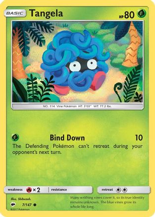 Tangela 007 - Reverse Holofoil SM Burning Shadows - Common
