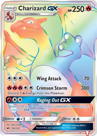 Charizard GX (Secret) - Holofoil SM Burning Shadows - Secret Rare