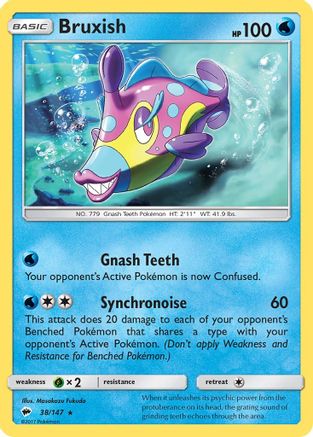 Bruxish - Reverse Holofoil SM Burning Shadows - Rare