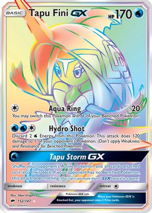 Tapu Fini GX (Secret) - Holofoil SM Burning Shadows - Secret Rare