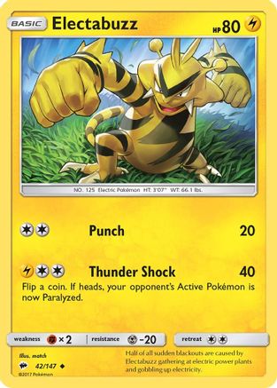 Electabuzz - Reverse Holofoil SM Burning Shadows - Uncommon