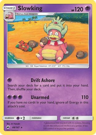 Slowking 048 - Reverse Holofoil SM Burning Shadows - Rare