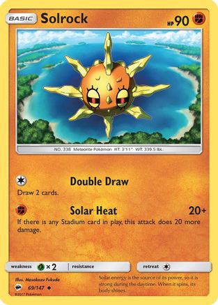 Solrock 069 - Reverse Holofoil SM Burning Shadows - Uncommon