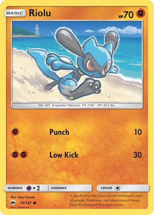 Riolu 070 SM Burning Shadows - Common